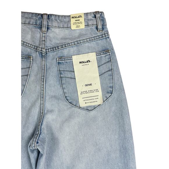 Rolla's Genie Super High Rise 80's Balloon Leg Stella Blue Denim Jeans Sz 26 NEW - Picture 7 of 16